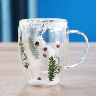 Buy 3-style Dried Flower Double Layer Glass Cup Real Flower Cyber Celebrity Style Quicksand Cup