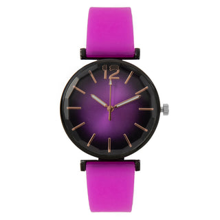 Buy magenta Women&#39;s Fashion Gradient Silicone Casual Watch