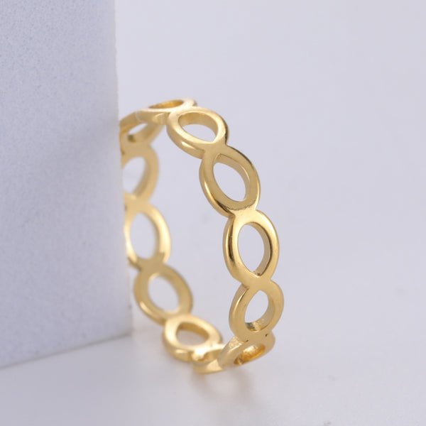 Japanese And Korean Simple Hollow Loop Infinite Symbol Ring