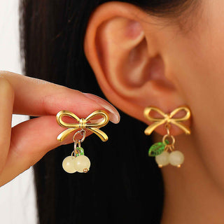 Buy stainless-steel-7710 Exaggerated And Personalized C- Ring Flower Texture Earrings