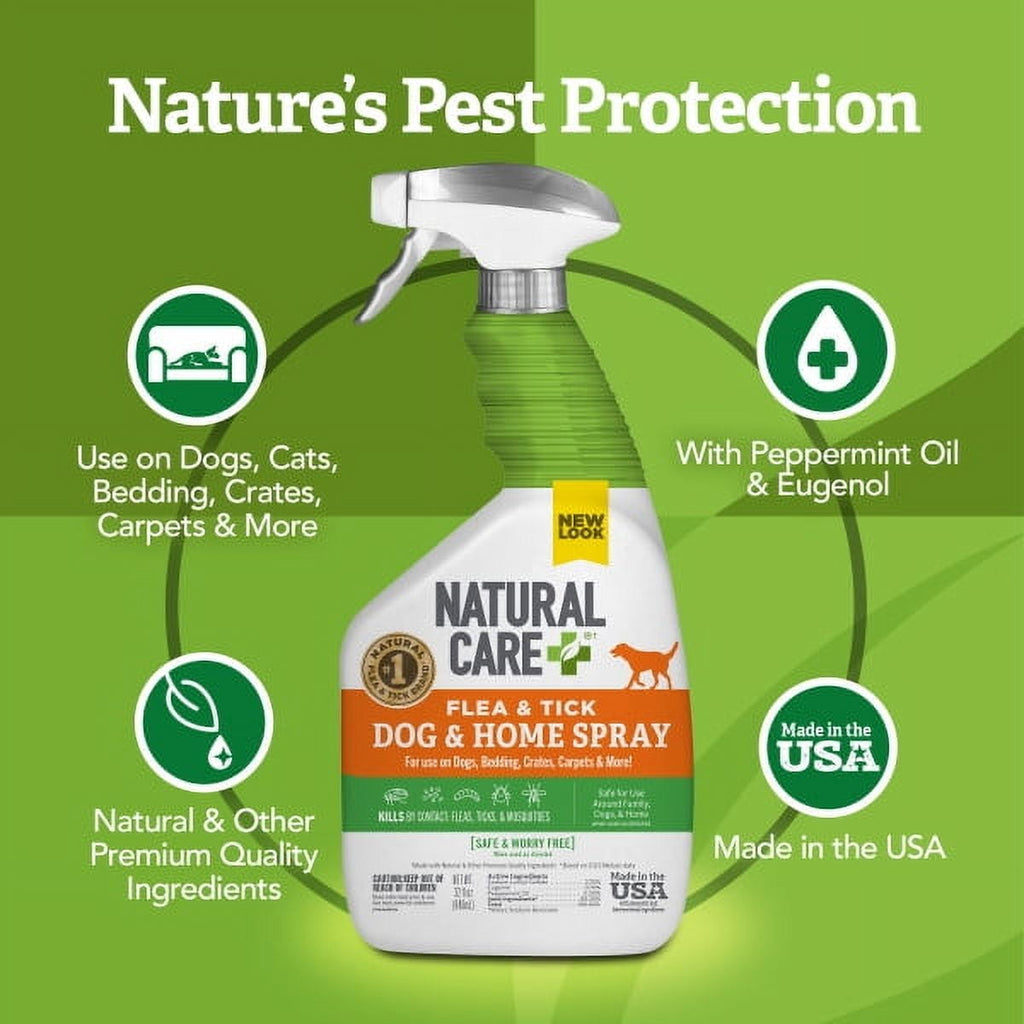 Natural Care Flea and Tick Repellent Spray for Dogs and Home - 32oz.