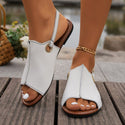 Women Fashion Solid Peep-toe Sandals With Back-strap
