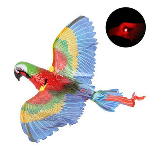 Buy parrot-voice Simulation Bird Cat Interactive Pet Toys Hanging Eagle Flying Teasering Play Kitten Dog Toys Animals Cat Accessories Supplies