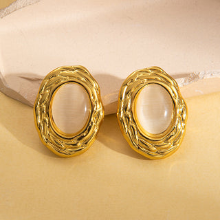 Buy 11style Fashion Titanium Steel Stud Earrings Women&#39;s Gold Light Luxury High-grade Earrings