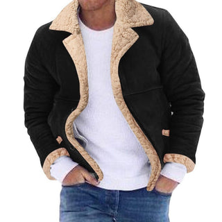 Men's Fur Integrated Fleece-lined Padded Jacket