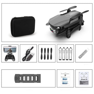 Buy black-dual-camera-and-bag Folding Drone HD 4K Aerial Photography Mini Quadcopter Toy RC Airplane