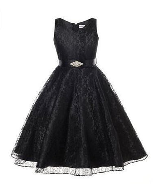 Buy black Kids girls dress children Costume Girls Dress Lace Dress Tong Wholesale