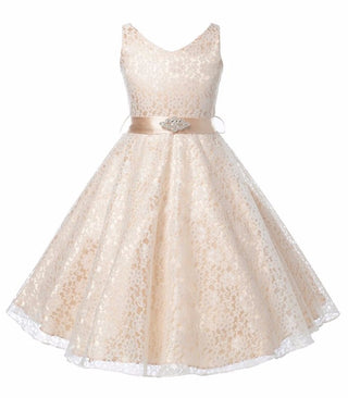 Buy champagne Kids girls dress children Costume Girls Dress Lace Dress Tong Wholesale