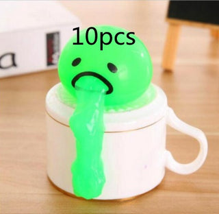 Buy green10pcs Puking Ball Brother Egg Yolk Pinch Vomit Spoof And Play Tricky Toys