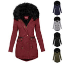 Women's Plush Hooded Parkas Winter Warm Thick  Zip-up Jackets