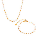 Light Luxury Shell Beaded Titanium Steel Plated Bracelet And Necklace Set