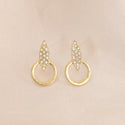 Graceful Geometric Stud Diamond Circle Design High-grade Earrings