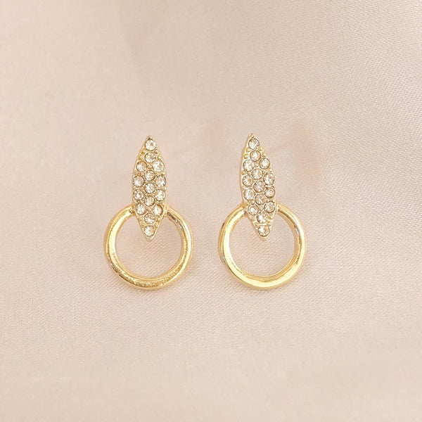 Graceful Geometric Stud Diamond Circle Design High-grade Earrings