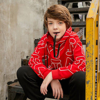 Buy red Printed fashion sports children&#39;s wear