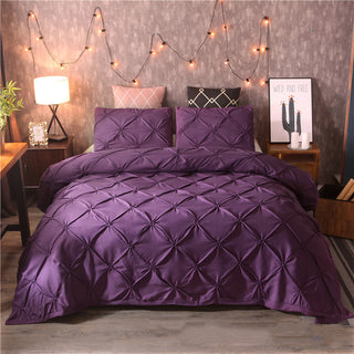 Buy purple-set Home textiles plain plain quilt cover