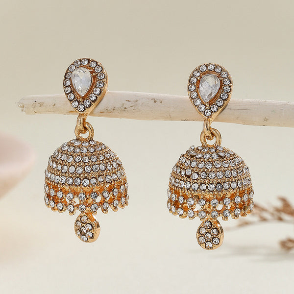 Bohemian Style Heart-shaped Diamond Bell-shaped Earrings