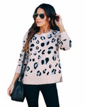 Women's Sweater Leopard Print Knitwear Base Clothing Sweater