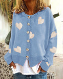 Women's Heart Sweater Single Breasted Cardigan