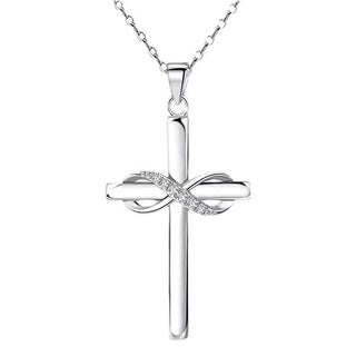 Buy 3056-silver Infinite Symbol 8 Words Zircon Pendant Cross Necklace