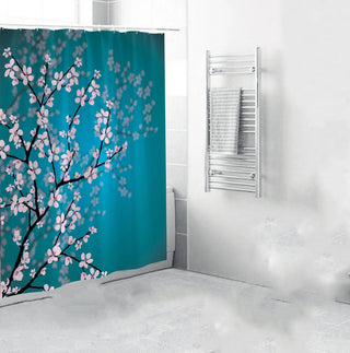 Buy plum-blossom Shower Curtain Bath Mat Toilet Pad Set Anti-slip Toilet