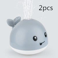 Buy grey2pcs New Baby Bathroom Bath Electric Induction Whale Spray Small Toy