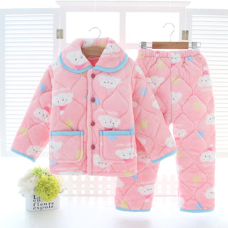 Buy 6135color Children&#39;s warm pajamas set