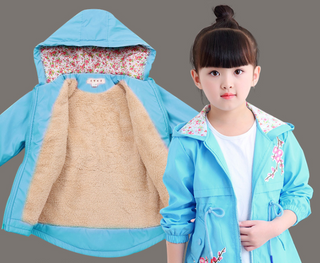 Buy blue Girls autumn and winter windbreaker jacket