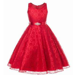 Buy red Kids girls dress children Costume Girls Dress Lace Dress Tong Wholesale