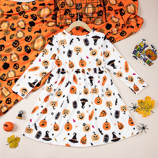 Girls' Halloween Party Clothes Printing