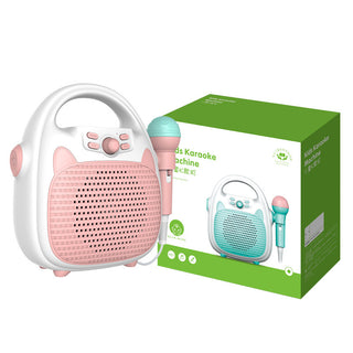 Buy pink Bluetooth Kids Karaoke Machine Speaker Microphones Rechargeable Portable Toys