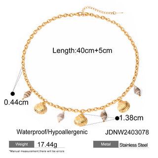 Buy jdnw2403078-necklace Marine Series 18K Gold Stainless Steel Necklace