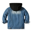 Children's Fake Two-piece Denim Jacket, Children's Hooded Fashion Casual Top