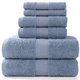 Buy blue-grey 6 Pieces Cotton Towel Set