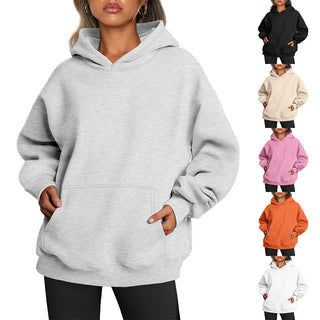 Women's Fleece Loose Sweatshirts With Pocket Long Sleeve Pullover Hoodies