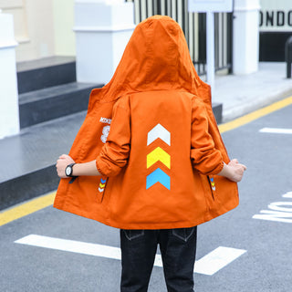 Buy caramel-color Autumn Big Kids Letter Print Trench Coat