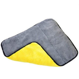 Buy yellow-grey Coral fleece car wipe