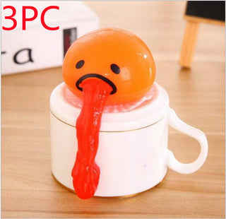 Buy orange-3pc Puking Ball Brother Egg Yolk Pinch Vomit Spoof And Play Tricky Toys