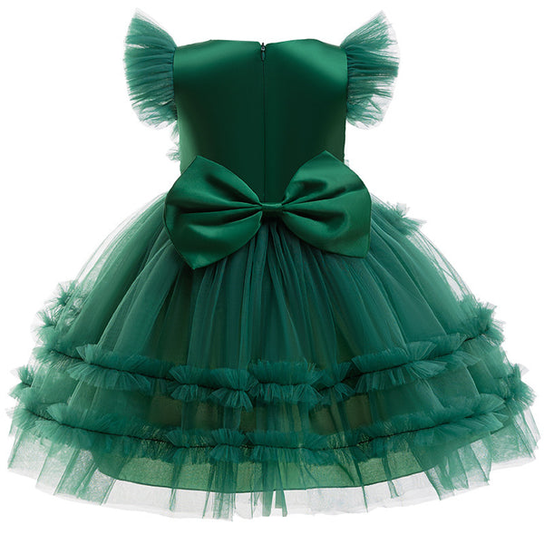 Christmas Party Girl Princess Dress Bow