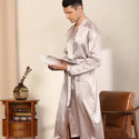 Men's Robe Ultra-thin Cardigan Nightgown Loose Plus Size