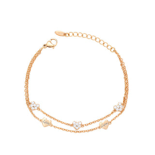 Buy 18k-gold-plated Alloy Gold Plated Heart Bracelet Personality Double Layer Light Luxury And Simplicity Ins