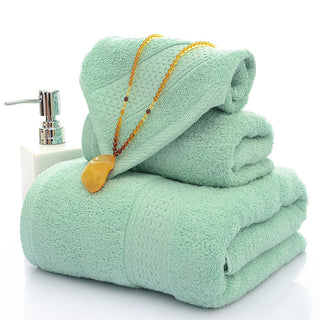 Buy olive-green Three-piece bath towel set