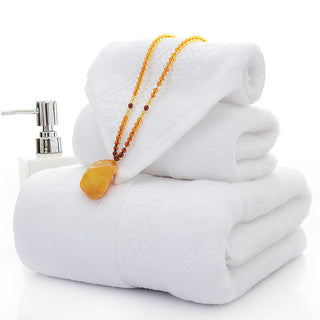 Buy white Three-piece bath towel set