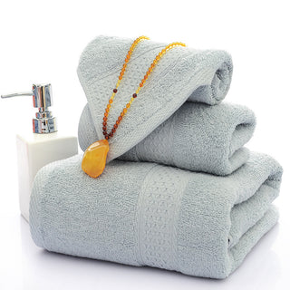 Buy grey Three-piece bath towel set