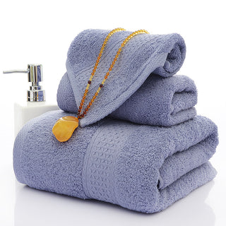 Buy purple Three-piece bath towel set