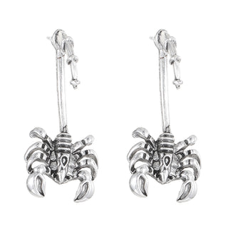 Buy silver2 Punk Scorpion Earrings Gothic Hip-hop Style Creative Personality Alloy Ear Clip And Ear Hook Jewelry