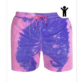 Buy pink-child Men Magical Color Change Beach Shorts