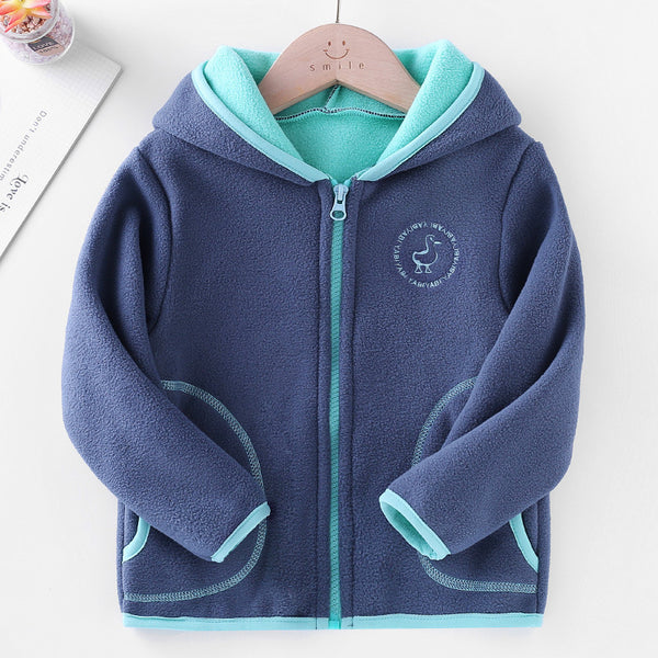 Children's Clothing Set Polar Fleece Cardigan Hooded Sweater