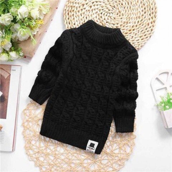 Plush Thick Knitted Fir Bottoming Shirt Baby Children Round Neck High