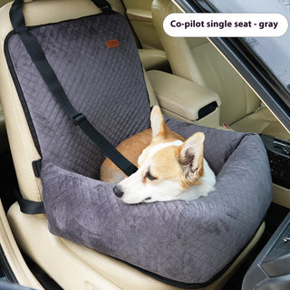 Buy gray-plaid Car Pet Bed Travel Car Seat Cushion