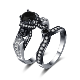 Buy blackstone Separation Couple Rings Personalized Punk Retro Style Ring Set